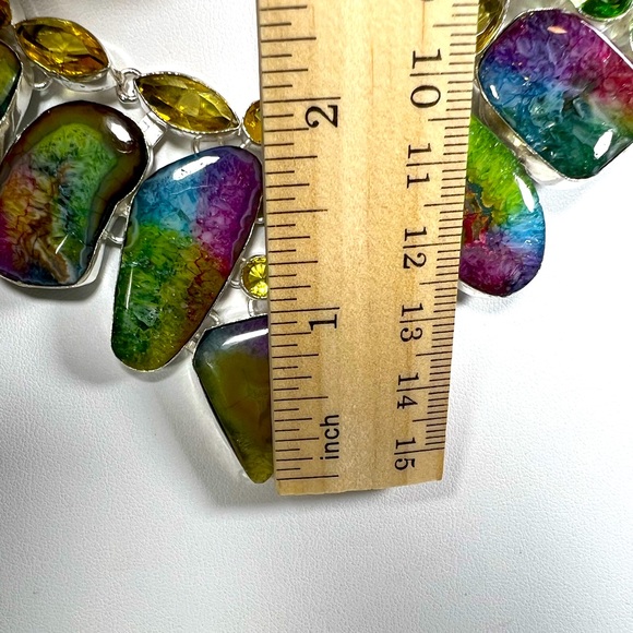 Rainbow 🌈 Solar Quartz 925 Large Gemstone Necklace & Bracelet ONLY #A22 - Picture 7 of 12